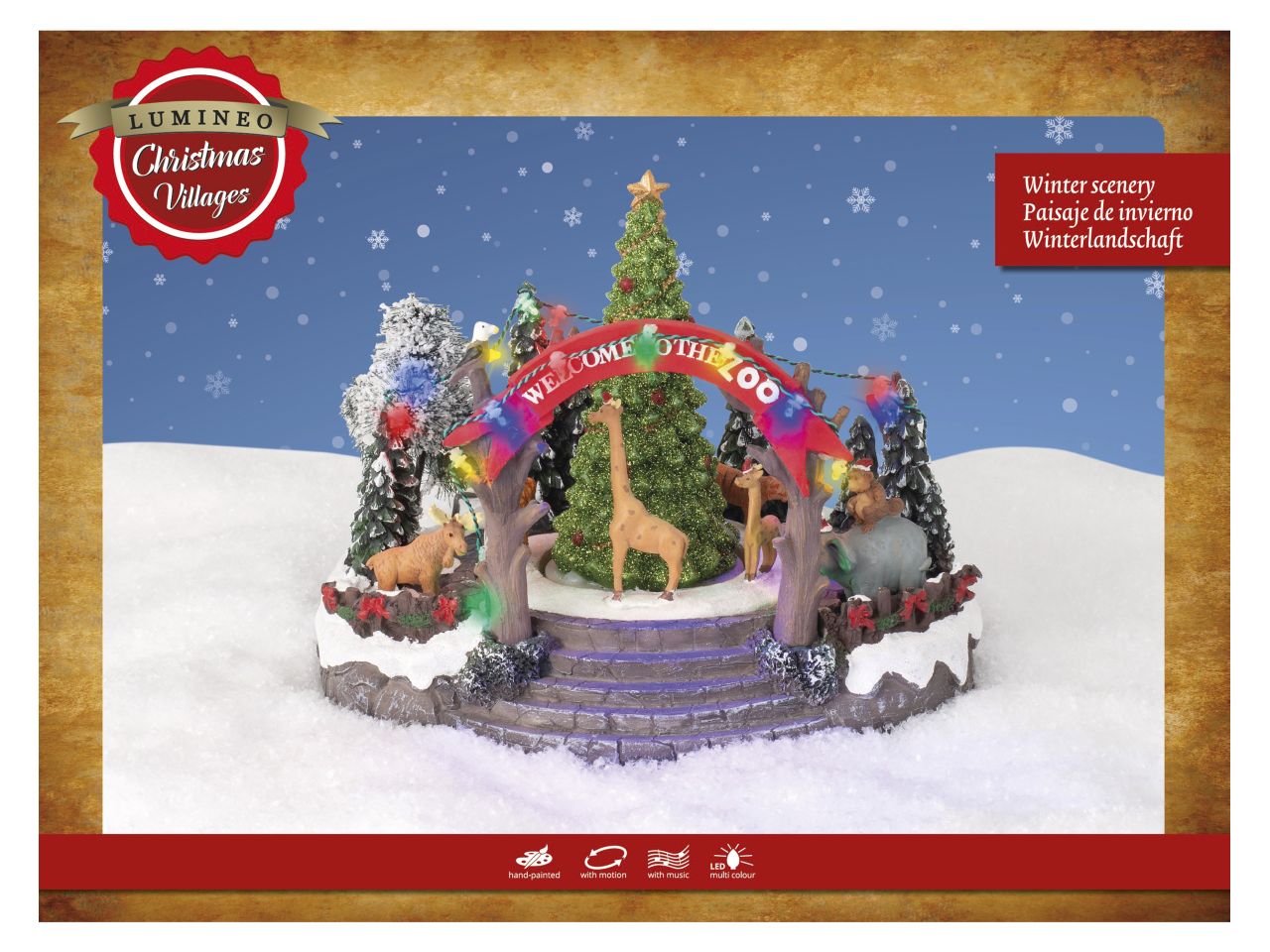 Scenario natalizio con led in poliresina per uso interno colore multicolore misura lun.22.5cm x lar.28cm x alt.20cm  3mm  19