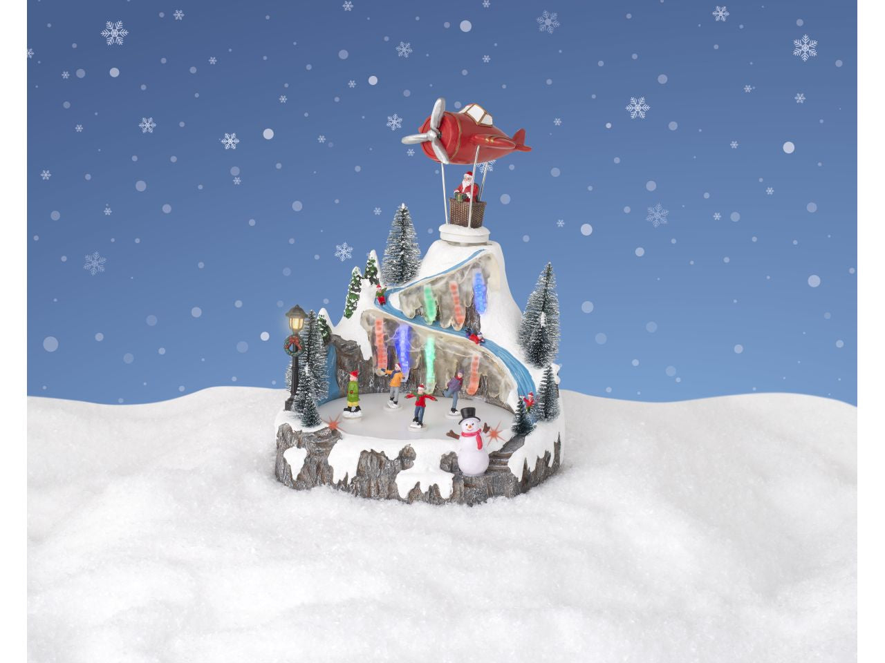 Scenario natalizio con led effetto cambia colore in poliresina per uso interno colore multicolore misura lun.30cm x lar.25.5cm x alt.31cm  5mm  53