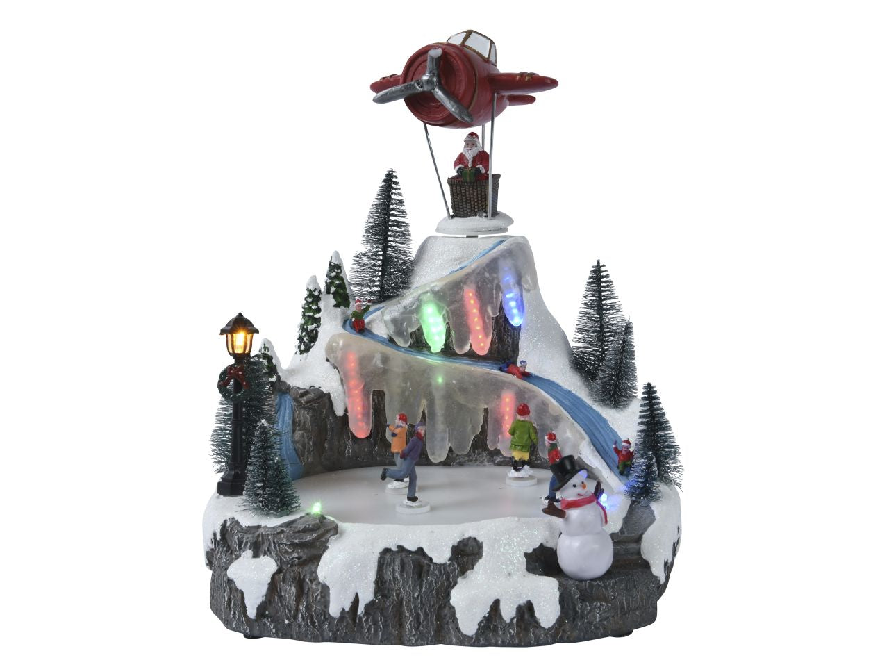 Scenario natalizio con led effetto cambia colore in poliresina per uso interno colore multicolore misura lun.30cm x lar.25.5cm x alt.31cm  5mm  53