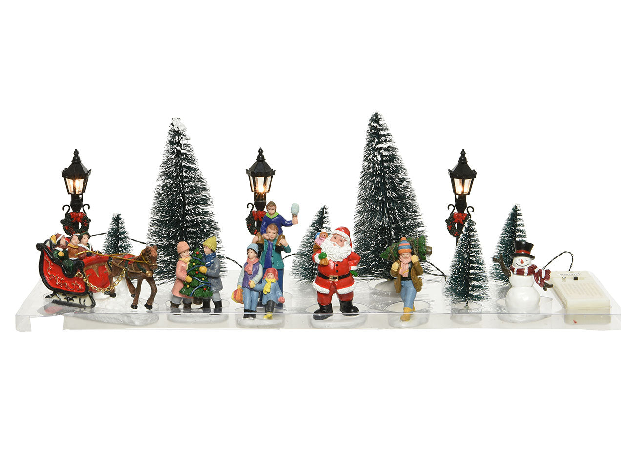 Statuine ambientazione natalizia con alberi e lampioni con led per uso interno colore multicolore misura alt.15cm
d.6cm  5mm  3