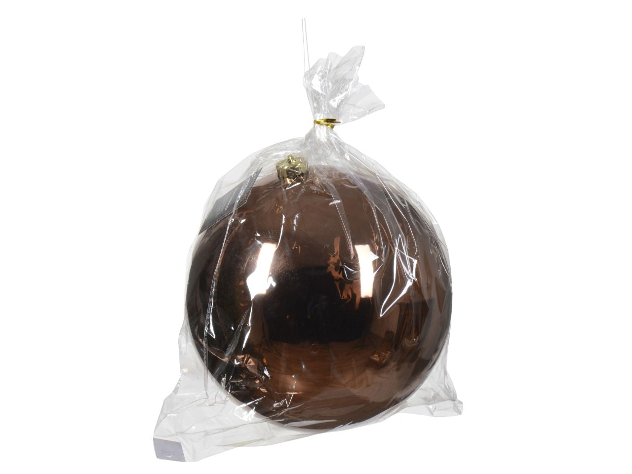 Palla infrangibile lucida d.20cm espresso cappuccio oro