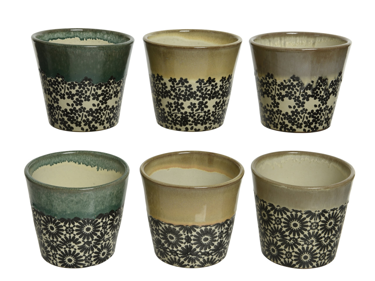 Vaso da arredo vintage in terracotta forma cilindrica - altezza 12,5 cm, diametro 14 cm, finitura lucida disponibile in 6 colori assortiti -  Kaemingk