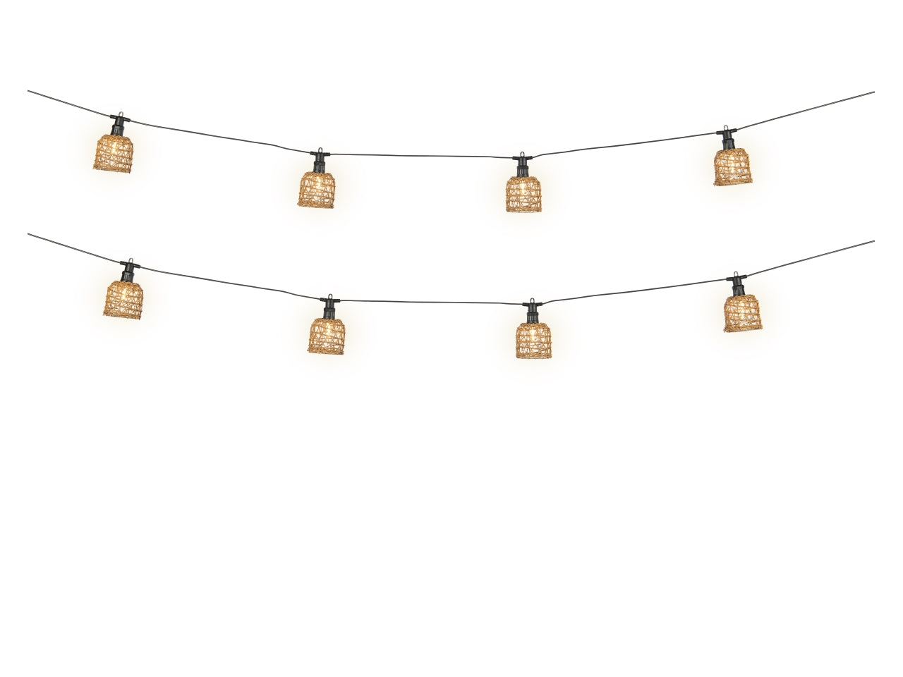 Catena luci esterno 4,5m con campane, 10 led bianco caldo per uso interno/esterno, impermeabile ip44, collegabile - Kaemingk