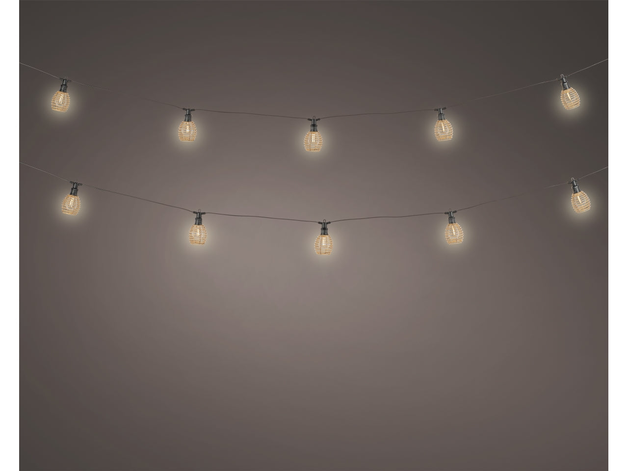 Catena luci esterno 4,5m, 10 led bianco caldo, uso interno/esterno, impermeabile ip44, collegabile fino a 40 luci - Kaemingk