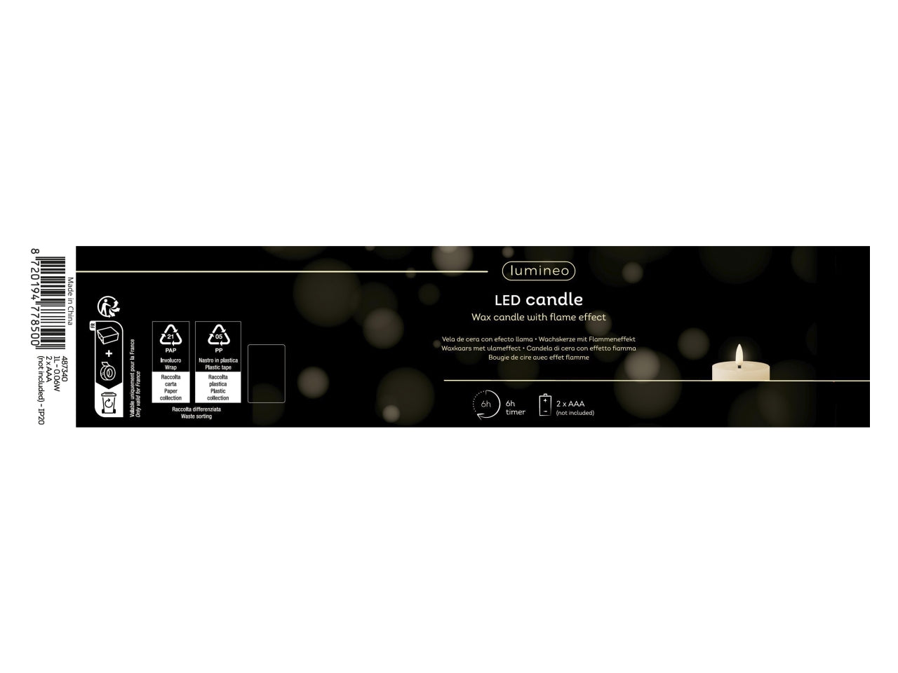 Candela led cilindrica rossa con effetto fiamma d.7x11 cm - Decoris
