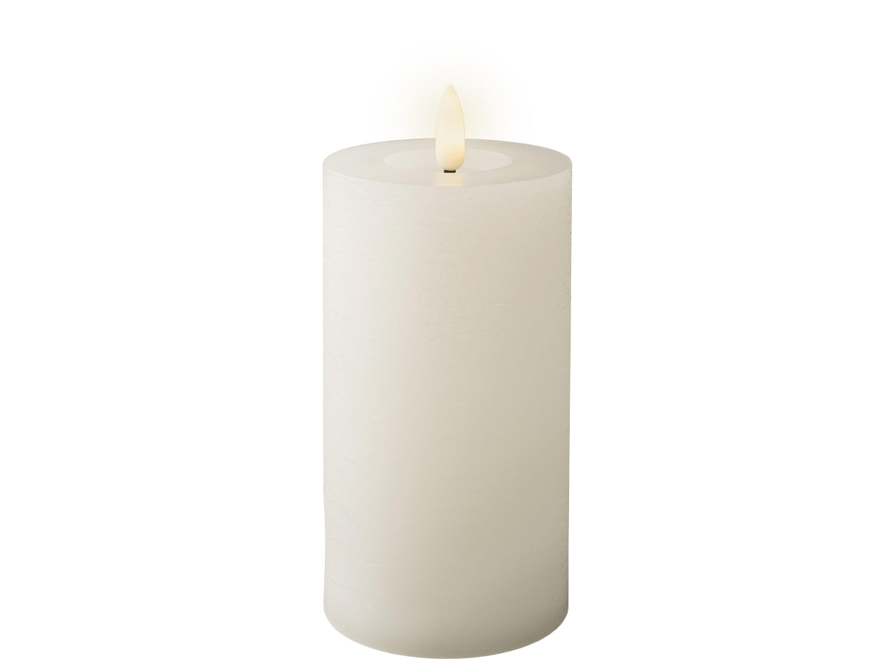 Candela con stoppino led d.7x15cm a batteria bianca