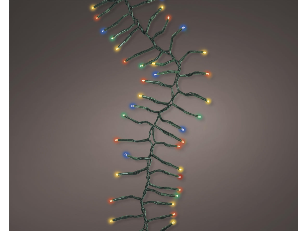 Catena di luci led a grappolo 1500cm effetto scintillio verde per uso esterno
