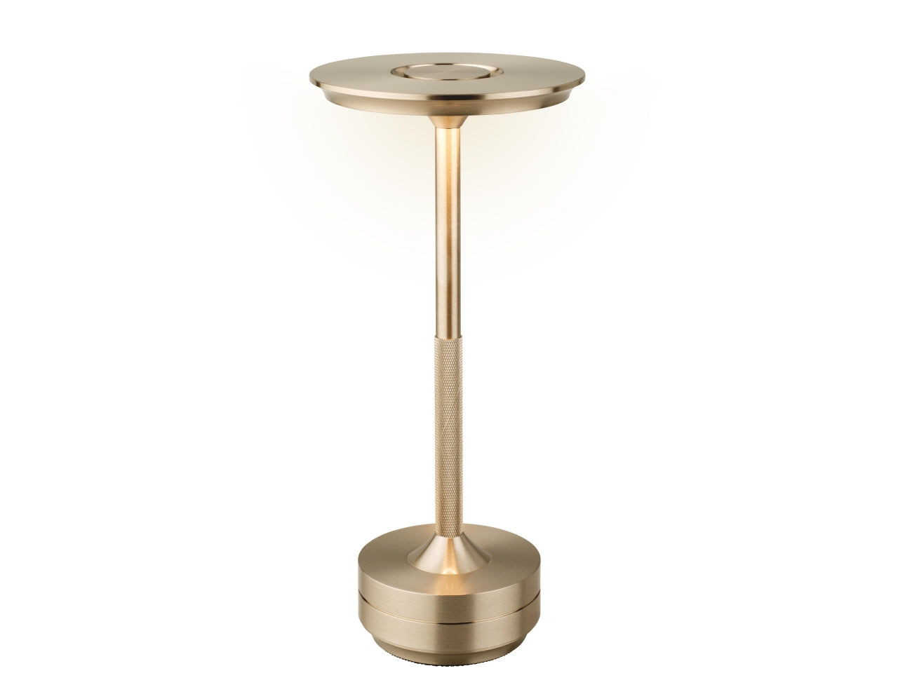 Lampada da tavolo a led in alluminio d.20x28cm a batteria marrone