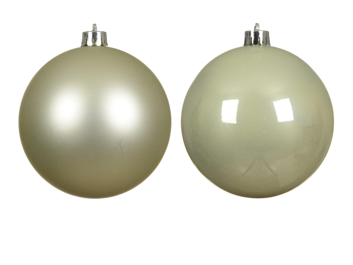 Palla natalizia verde menta opaca e lucida in plastica d.10 cm, set da 4 palle - Decoris