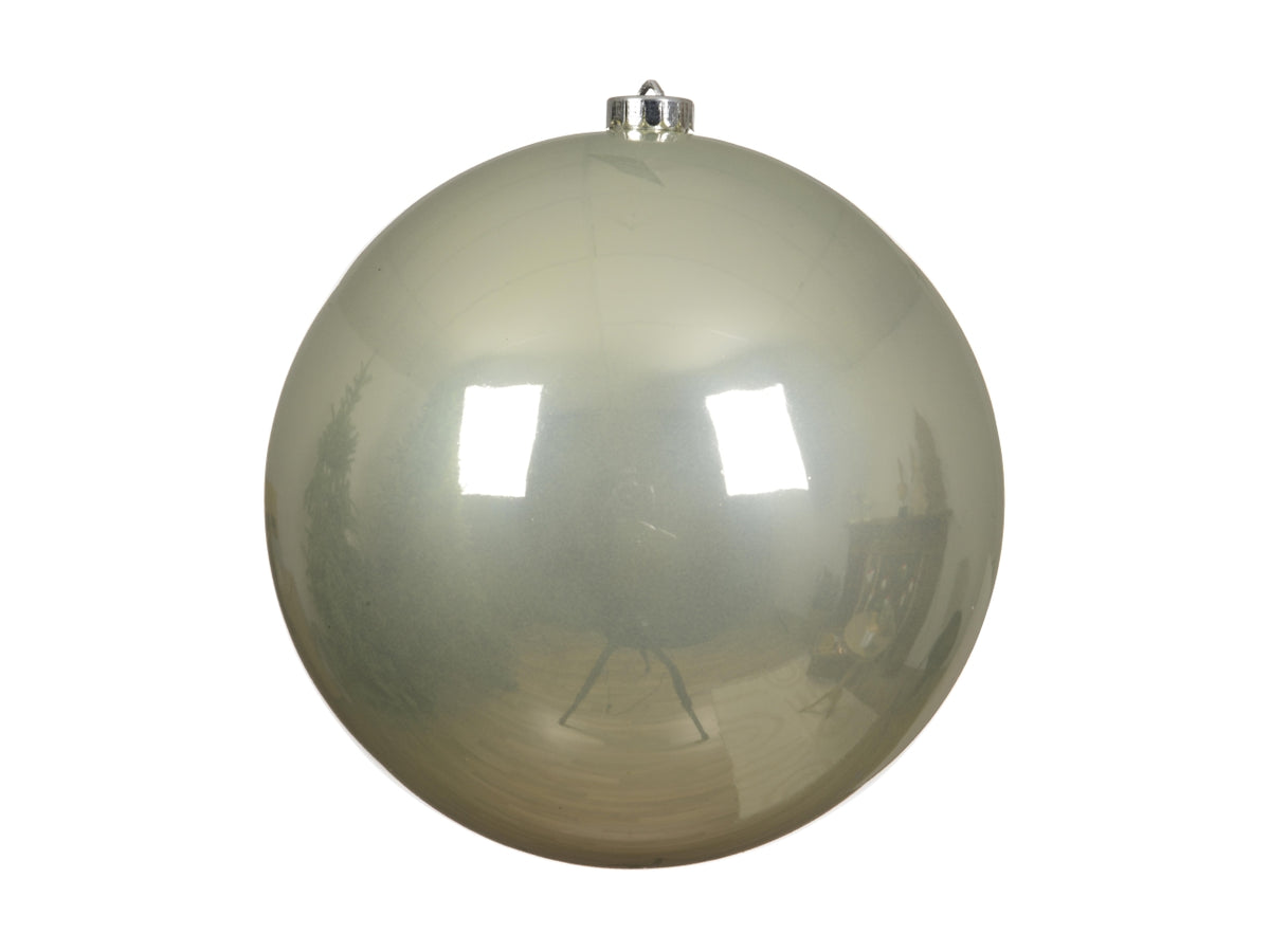 Palla di natale beige lucida in plastica d.25 cm - Decoris
