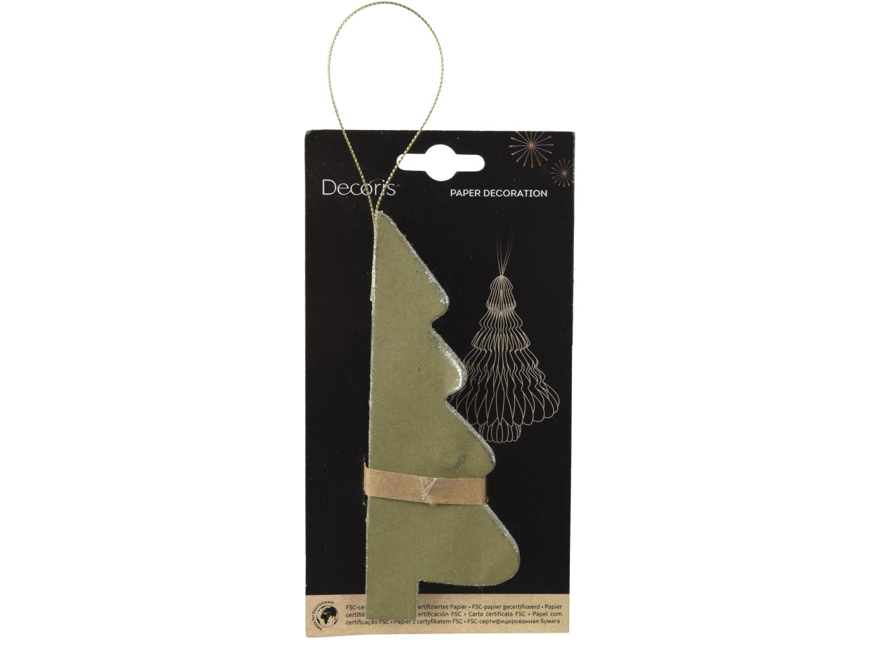 Decorazione albero in carta 11xh.15cm verde