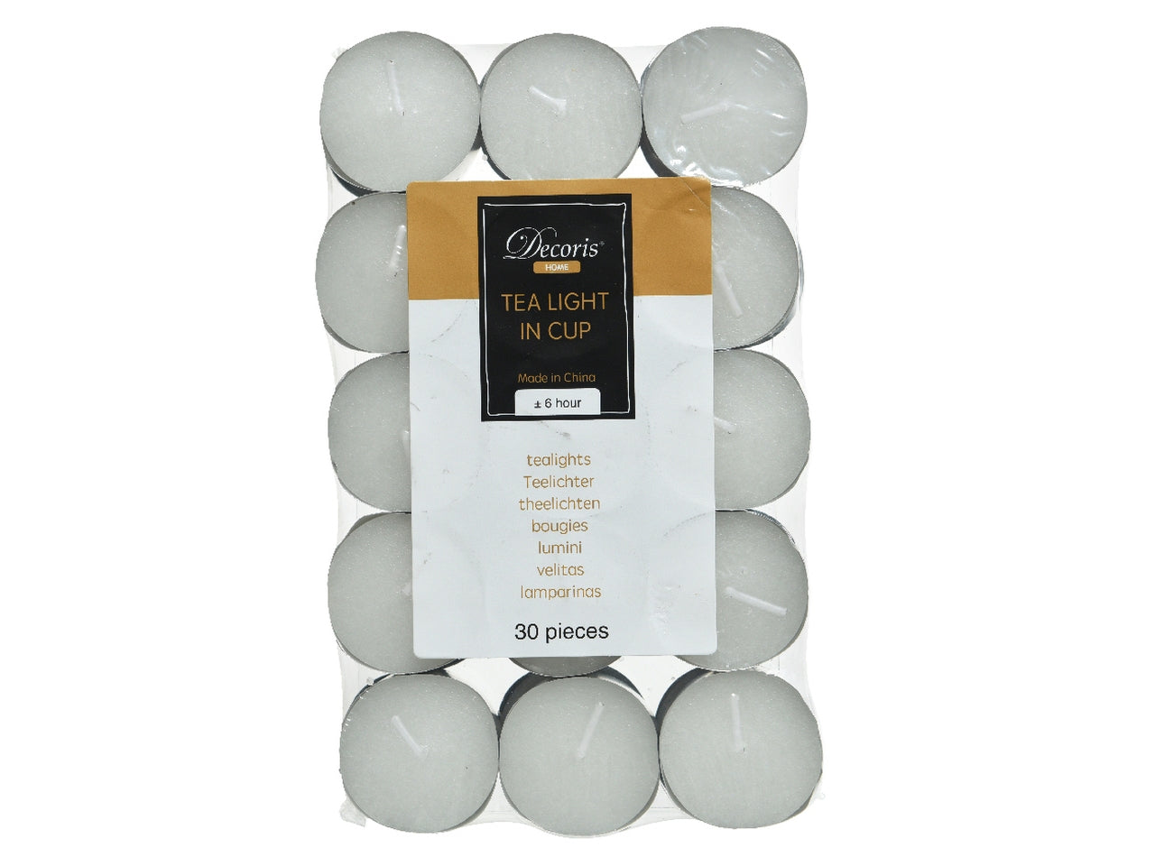 Tealight bianco in cera set da 30 diametro 3,9cm x altezza 1,9cm