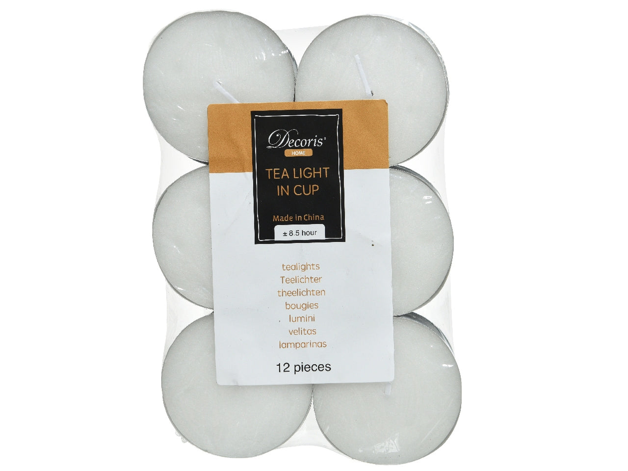 Tealight bianco in cera set da 12 diametro 5,9cm x altezza 2,2cm