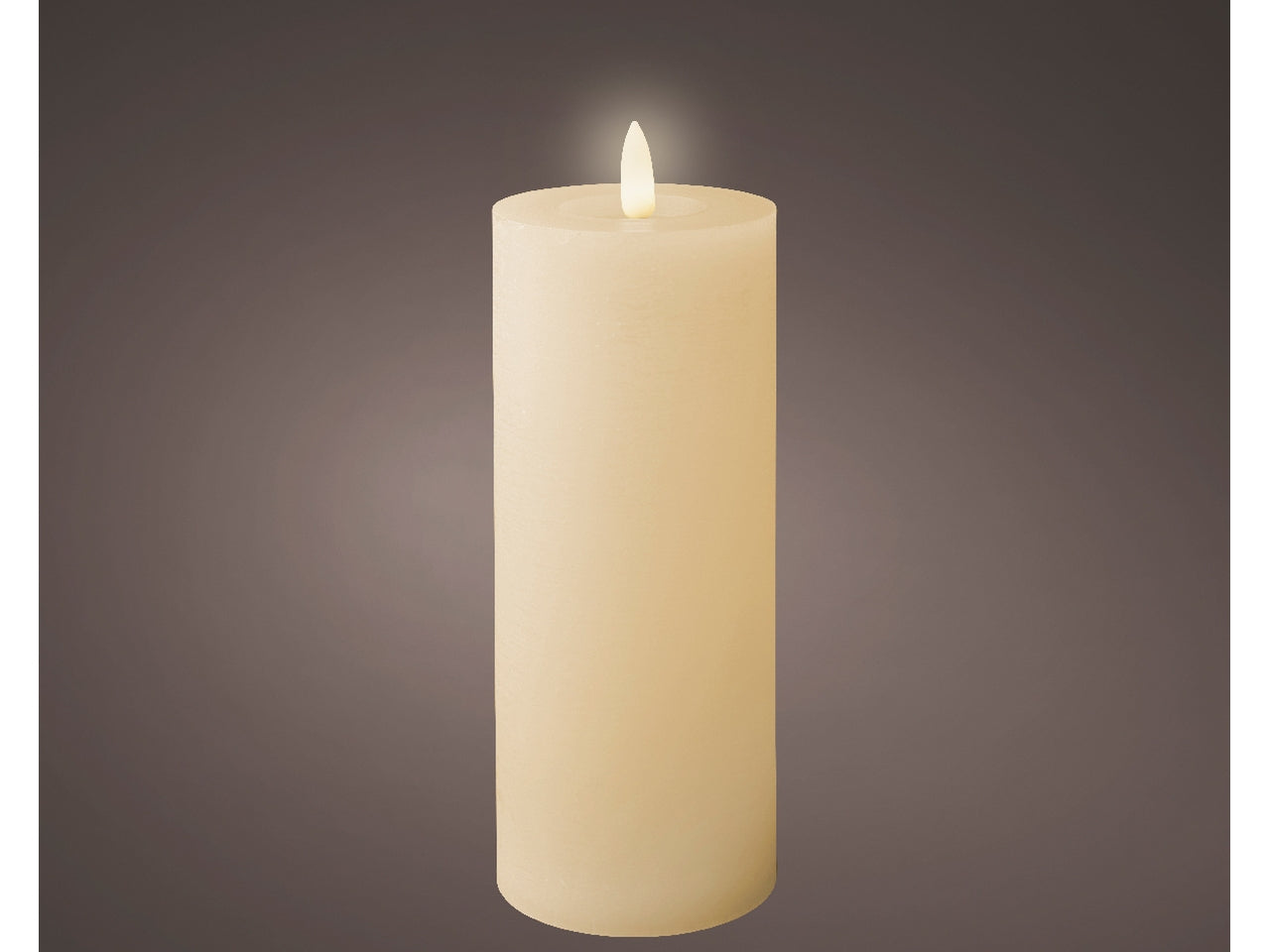 Candela avorio in cera con luce led bianco caldo diametro 7cm x altezza 19cm da interno con funzionamento a batteria 2xaaa ministilo