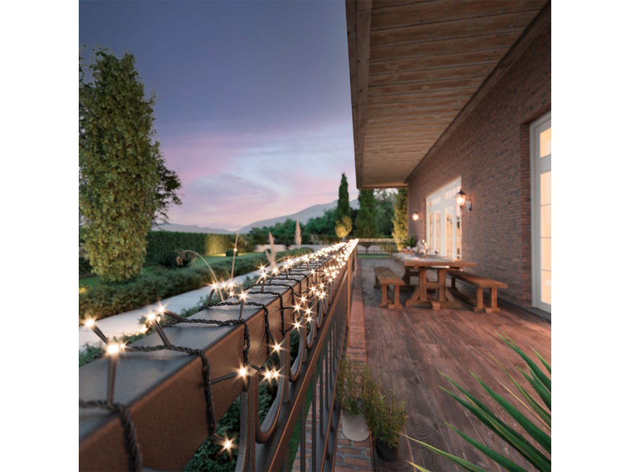 Catena luminosa solare da 240 led in pvc con 8 funzioni di effetto scintillio con cavo nero e led da 3mm colore bianco caldo