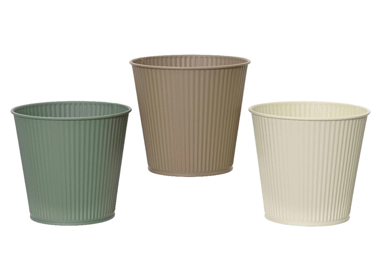 Vasetto portapianta in metallo zincato opaco diametro 11cm per altezza 10,6cm per interno ed esterno in 3 colori