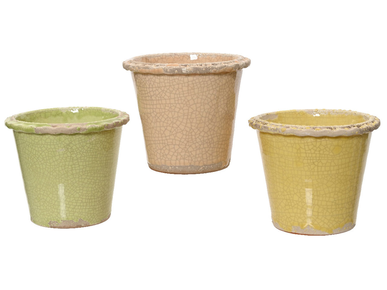 Vasetto portapianta in terracotta diametro 13cm x altezza 11cm in 3 assortimenti