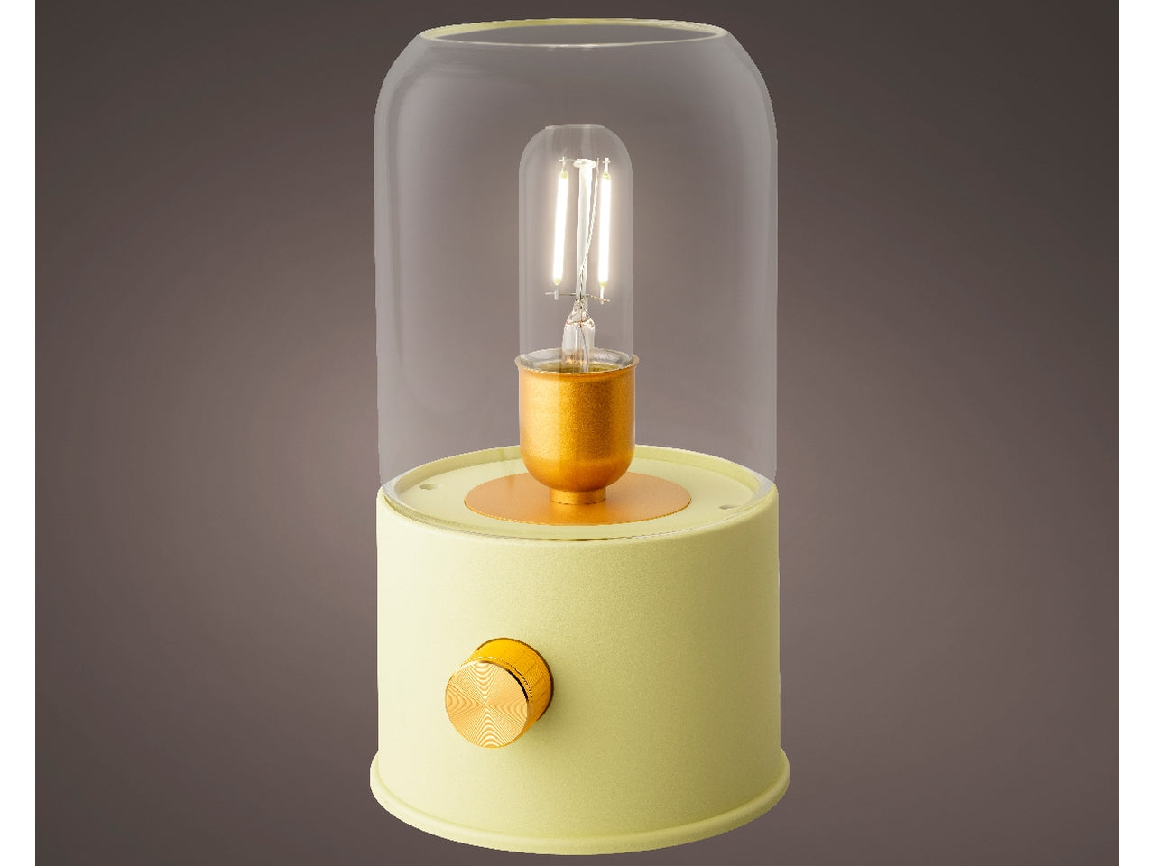 Lampada verde led da campeggio per interno diametro 11cm per altezza 20cm in plastica con funzionamento a batteria ricaricabile 18650 li-ion