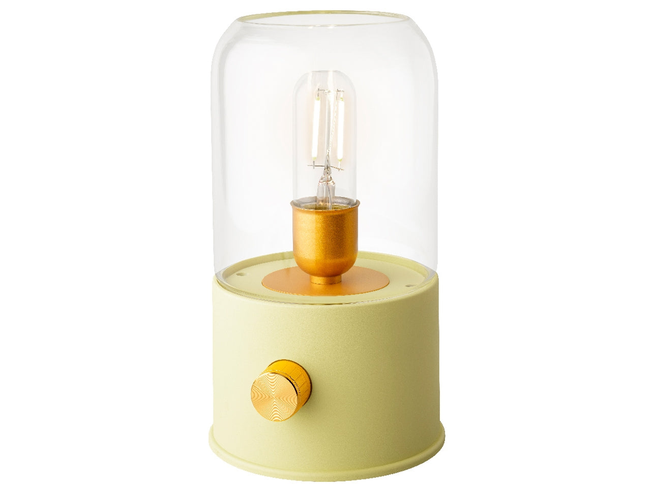 Lampada verde led da campeggio per interno diametro 11cm per altezza 20cm in plastica con funzionamento a batteria ricaricabile 18650 li-ion