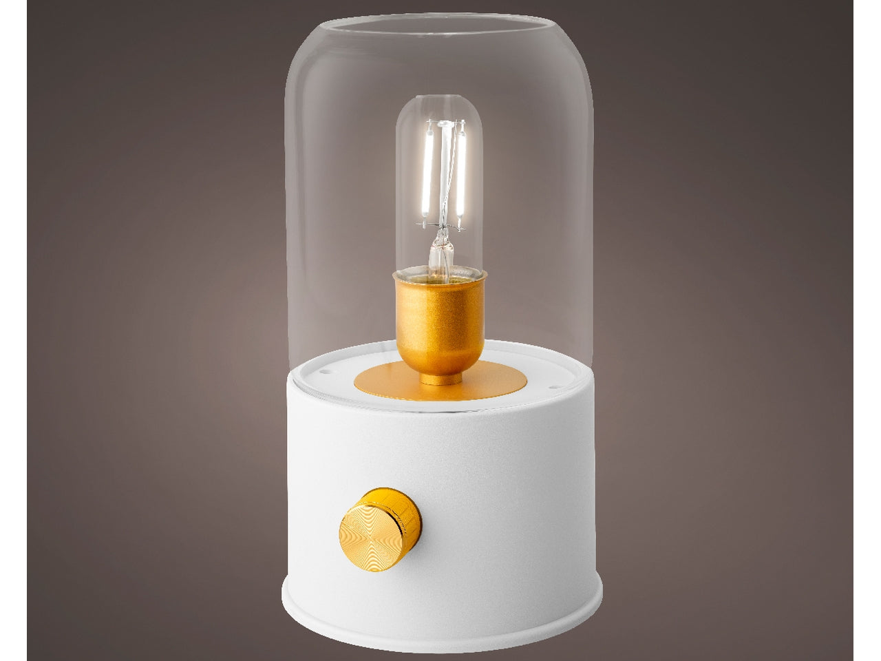 Lampada bianca led da campeggio per interno diametro 11cm per altezza 20cm in plastica con funzionamento a batteria ricaricabile 18650 li-ion