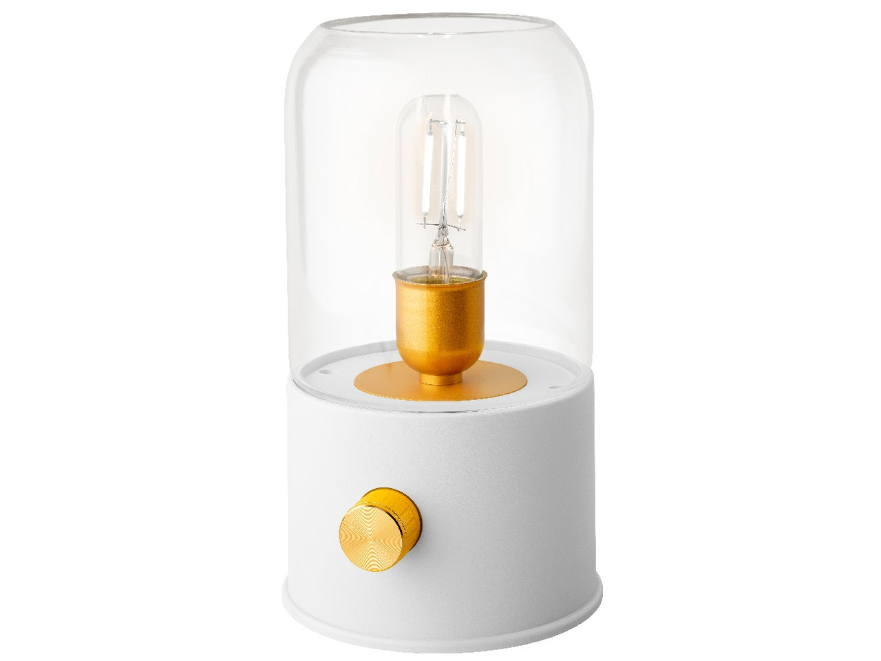 Lampada bianca led da campeggio per interno diametro 11cm per altezza 20cm in plastica con funzionamento a batteria ricaricabile 18650 li-ion