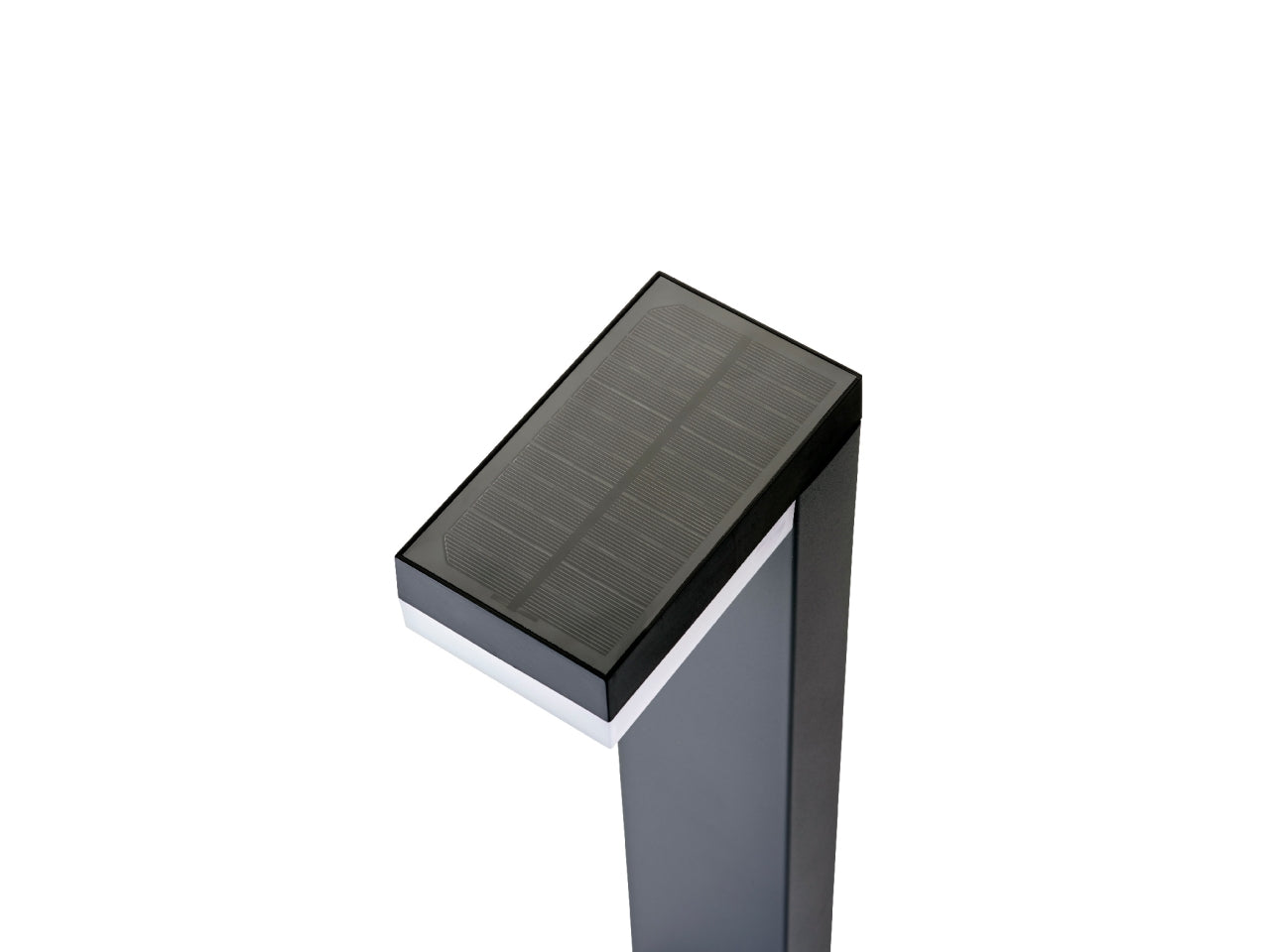 Faretto solare grigio antracite da giardino in alluminio e plastica 16,5cm x 9,5 cm x altezza 70cm luce fissa bianco caldo