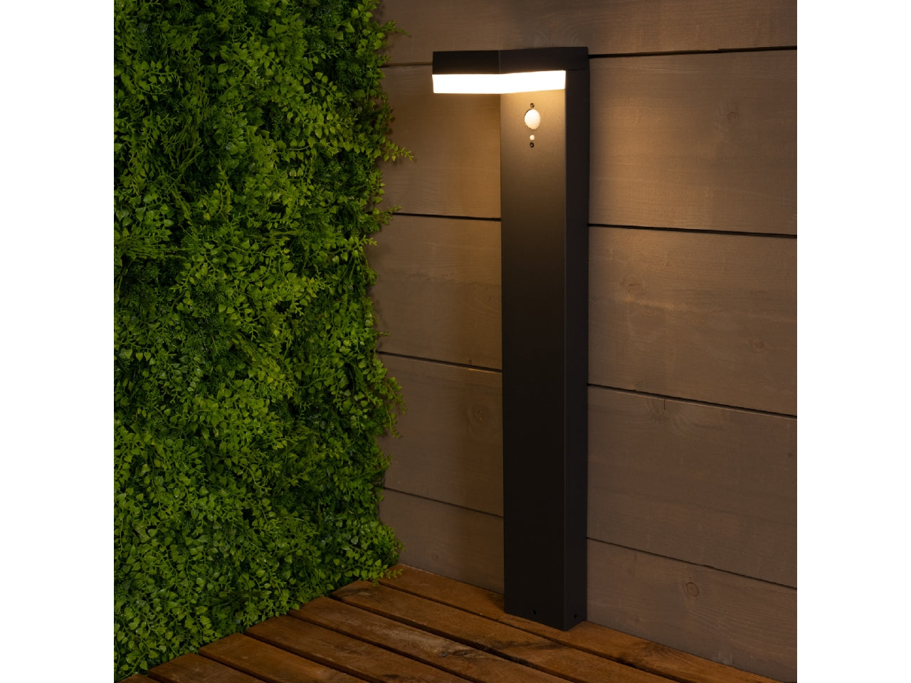 Faretto solare grigio antracite da giardino in alluminio e plastica 16,5cm x 9,5 cm x altezza 70cm luce fissa bianco caldo