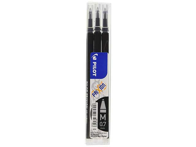 Refill frixion 07 nero set da 3 refill bls-fr7-b-s3