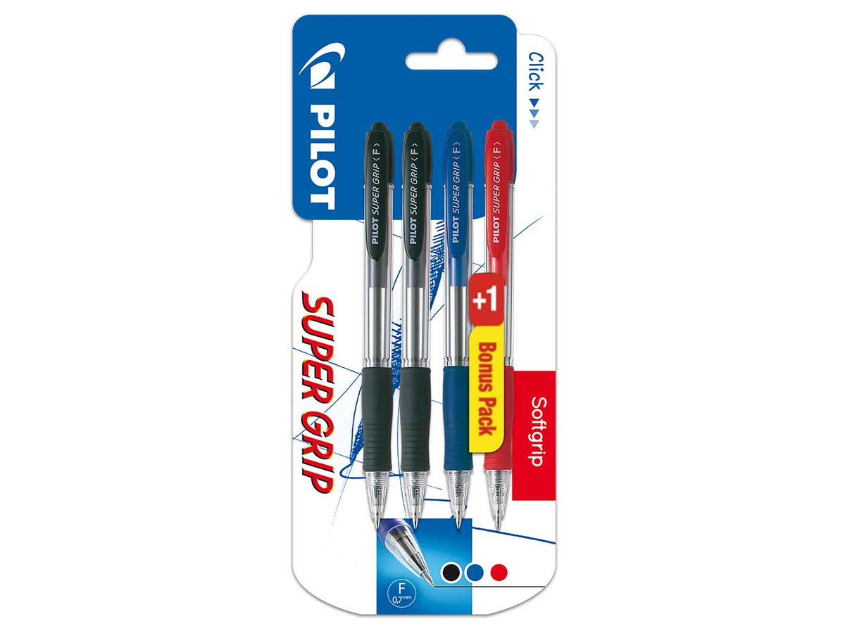Pilot penna a sfera 4 pezzi super grip 0,7