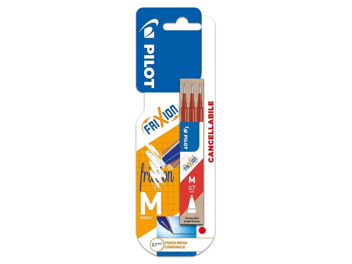 Pilot refill frixion 0,7mm 3 pezzi rosso