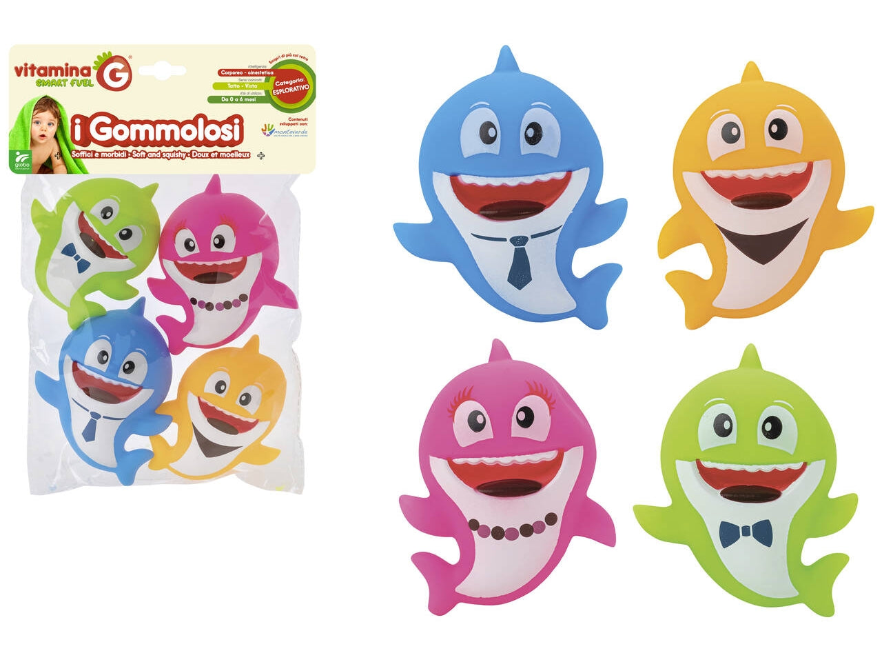 Vitamina G gommolosi squalo set sa 4 pezzi