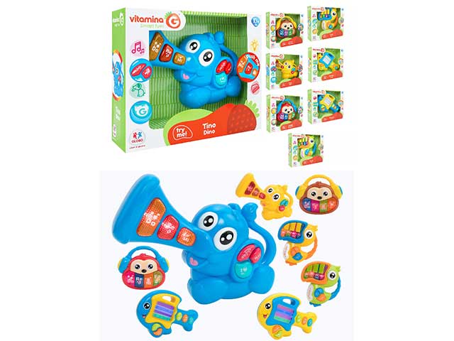 Vitamina G animali musicali batteria conn luci suoni in 4 assortimenti e in 2colori