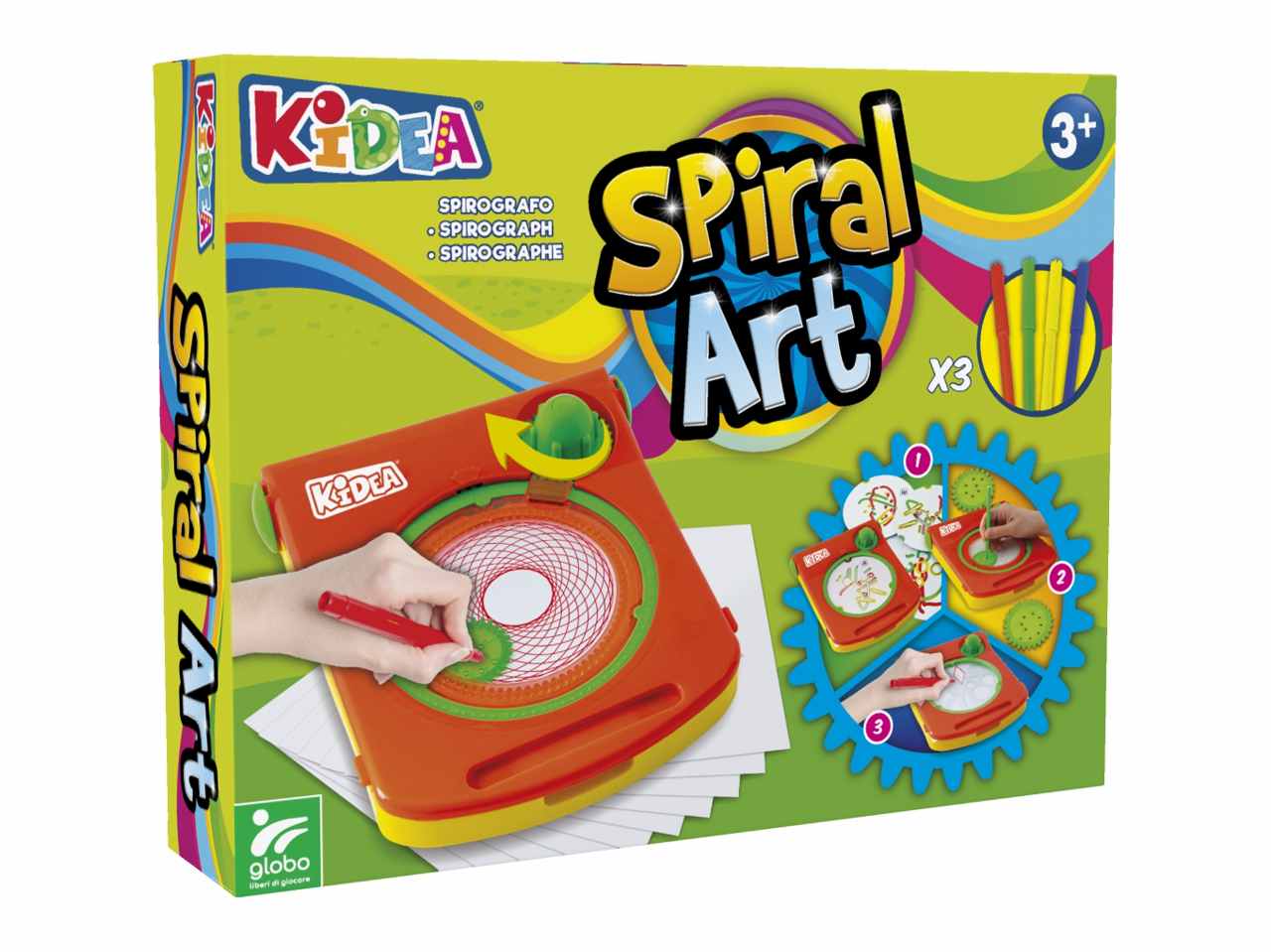 Kidea spirografo con stencils e pennarelli