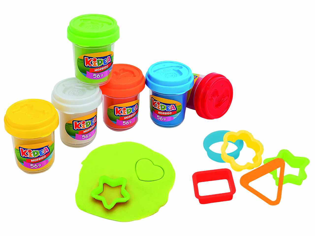 Morbidough morbido set geometrico 6x56gr con 6 formine