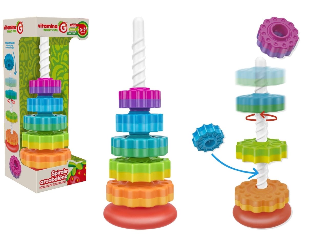 Vitamina G torre ingranaggi impilabile ad incastro set da 5 pezzi
