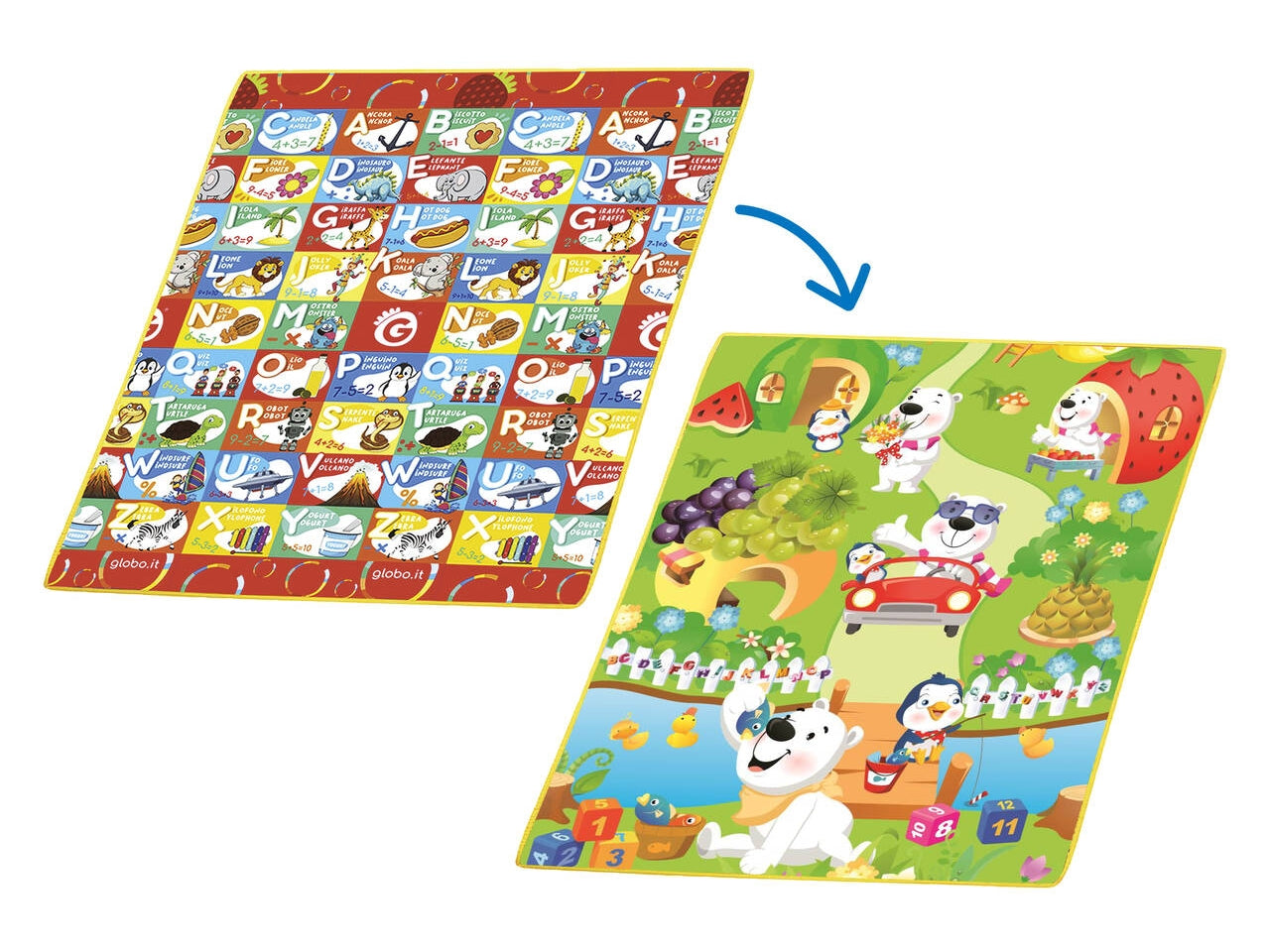 Vitamina G tappeto epe 180x150x1cm 2 lati stamp lettere e numeri