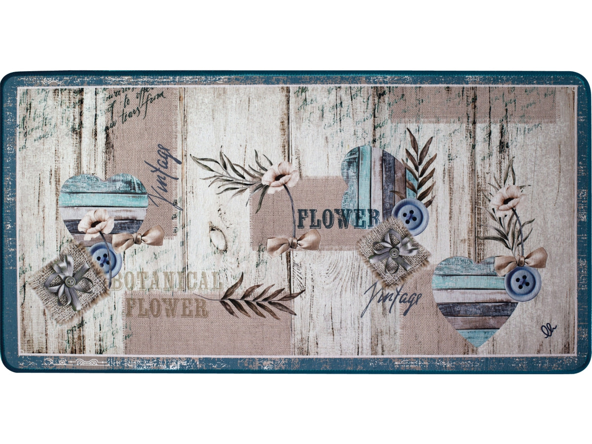 Tappeto cucina multicolor in poliestere stampato in digitale 50x130 cm, Capri - Olivo Tappeti