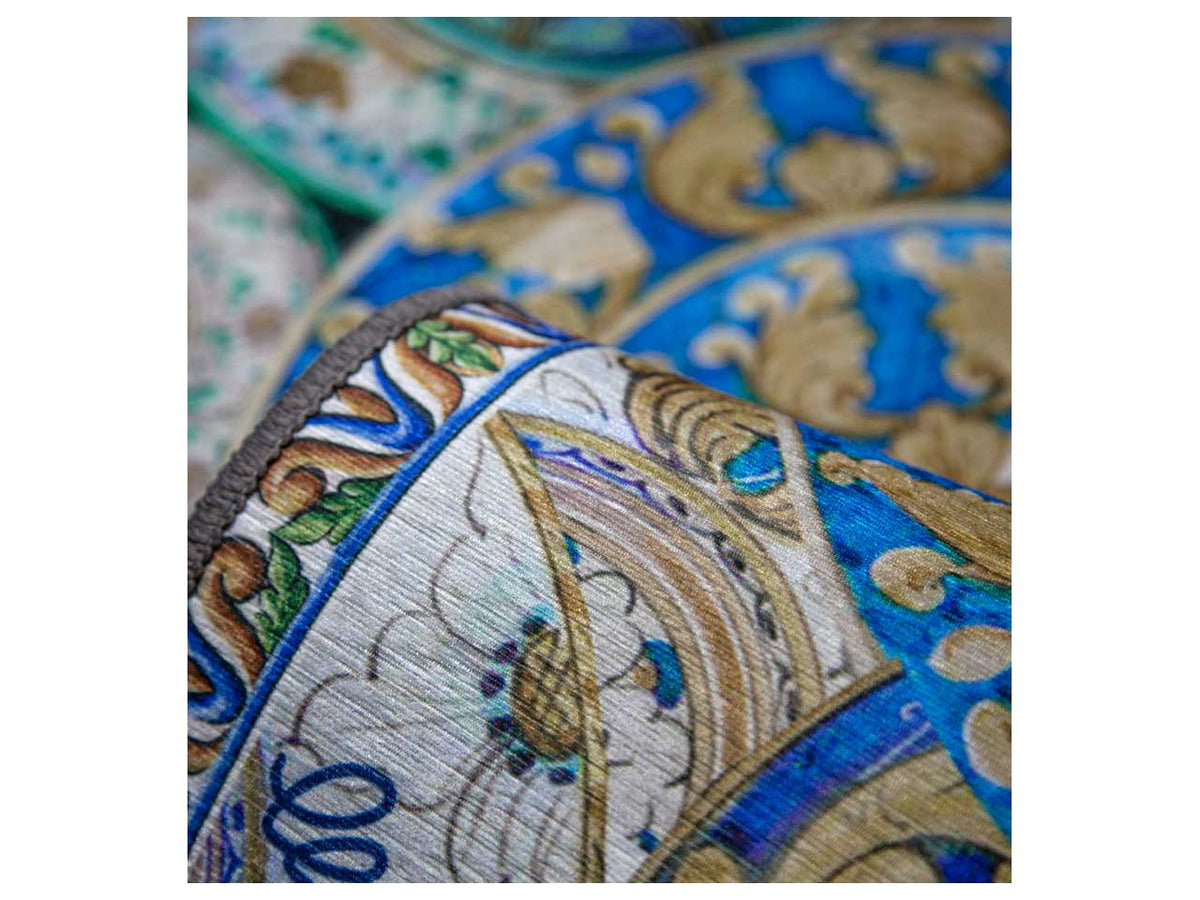 Tappeto cucina multicolor in poliestere stampato in digitale 50x130 cm, Capri - Olivo Tappeti