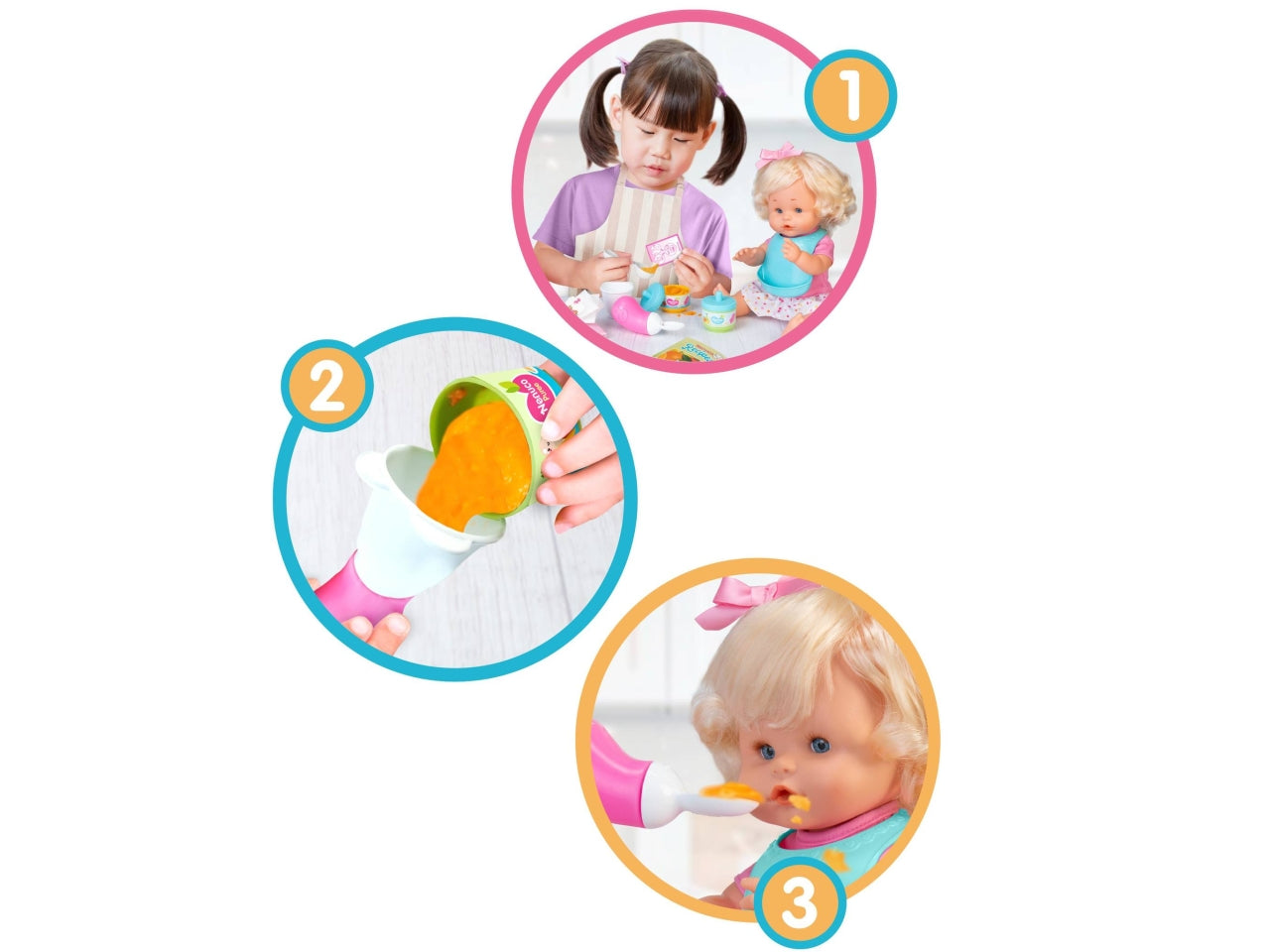 Nenuco Prima Pappa - Set Bambola con Accessori, Multicolor, EtÃ  3+, Famosa