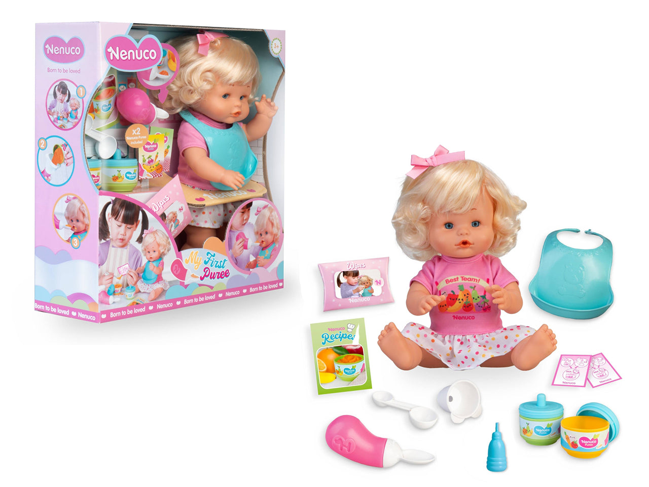 Nenuco Prima Pappa - Set Bambola con Accessori, Multicolor, EtÃ  3+, Famosa