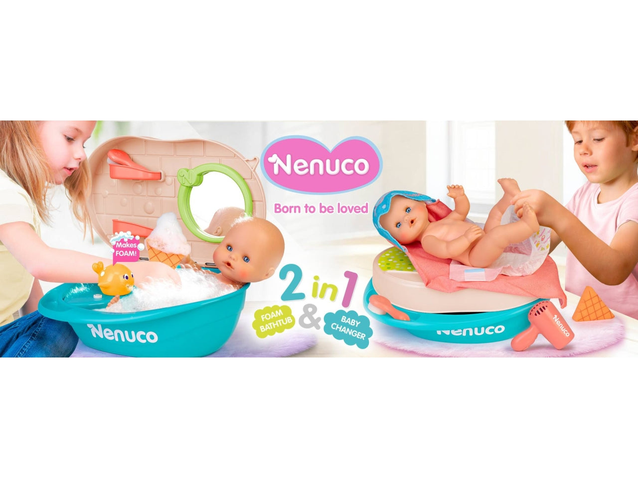 Nenuco Bagnetto con le Bolle - Bambola con Accessori, Multicolor, EtÃ  3+, Famosa