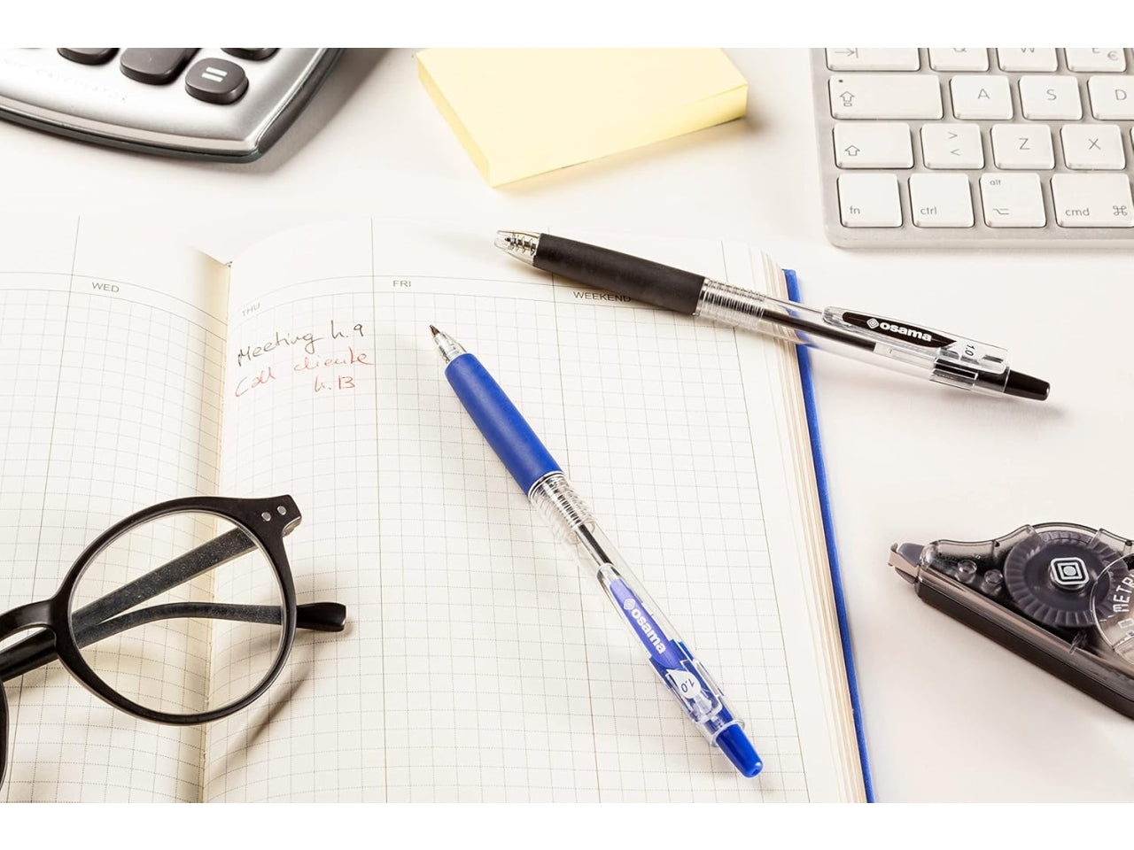 Osama penne obg sfera a scatto nera - la confezione contiene 10 penne