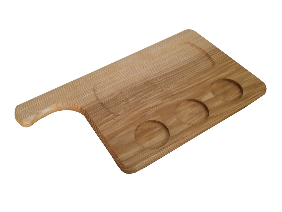 Tagliere in frassino con 3 incavi 35x20cm
