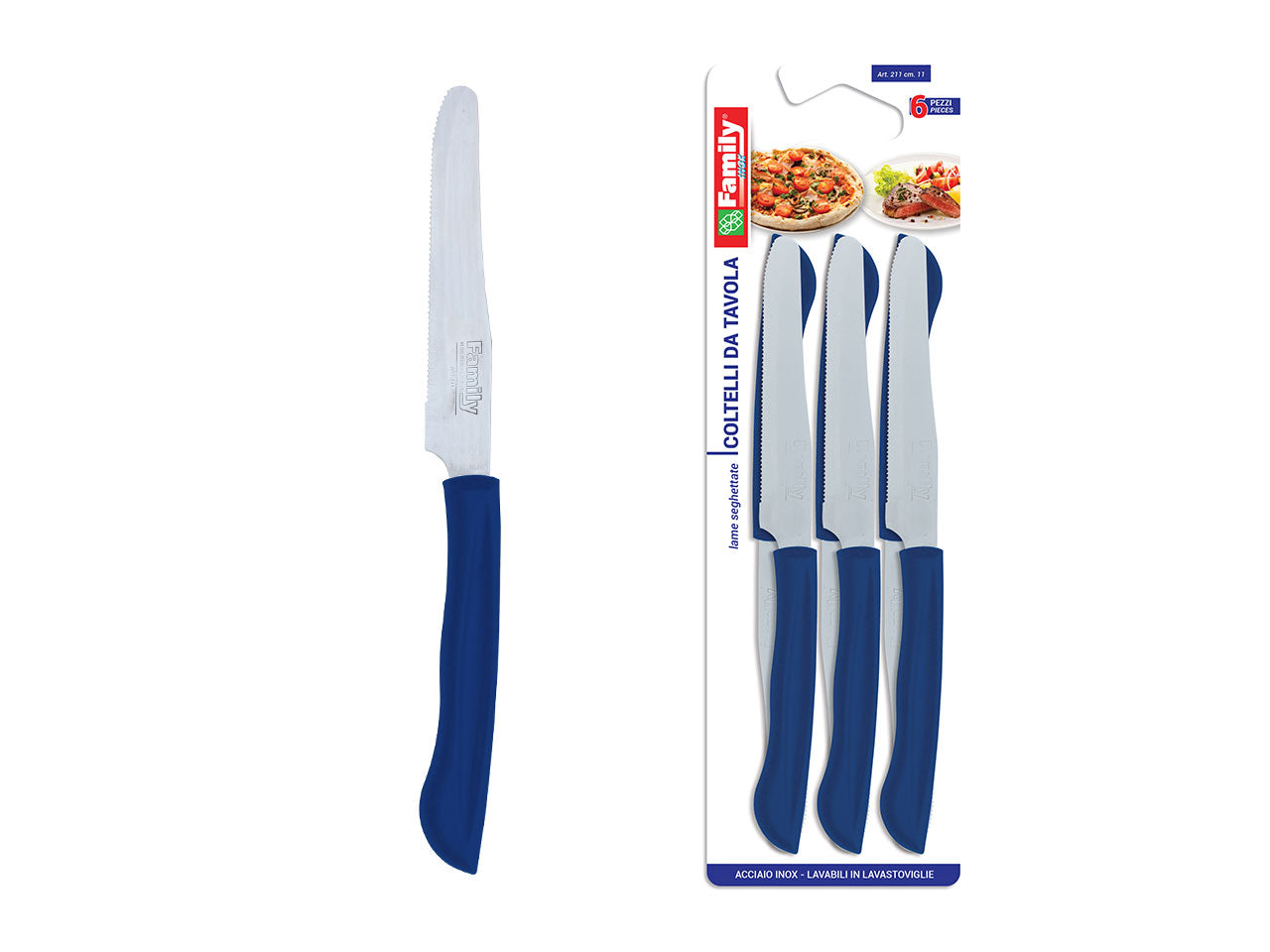 Coltelli tavola 6 pezzi blu 0211bl.11