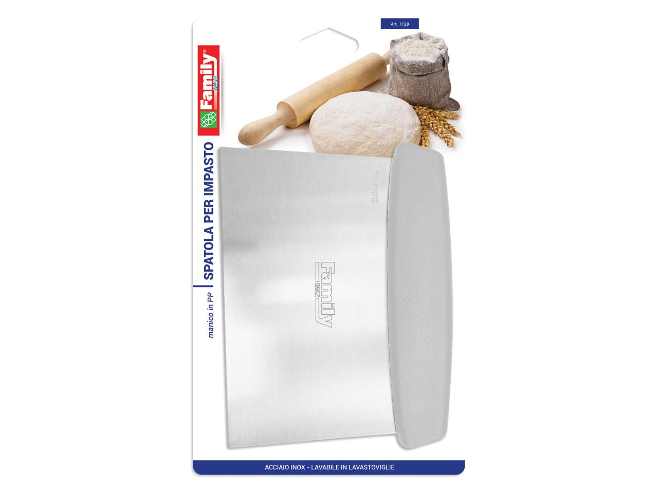 Spatola per impasto con manico in plastica