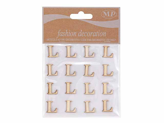 Lettere legno 10mm. 16 pezzi l t067l