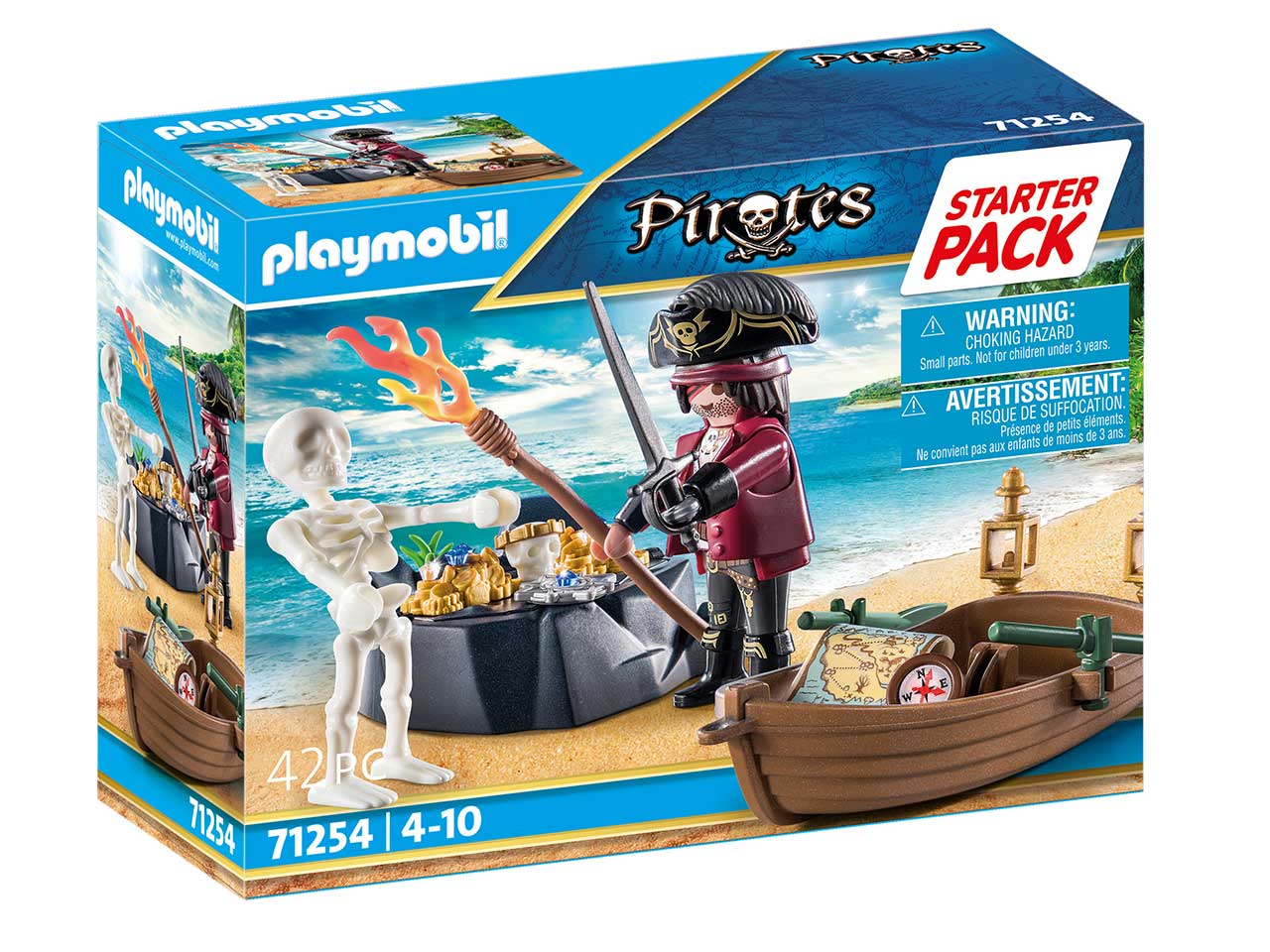 Playmobil pirates pirata con barca a remi