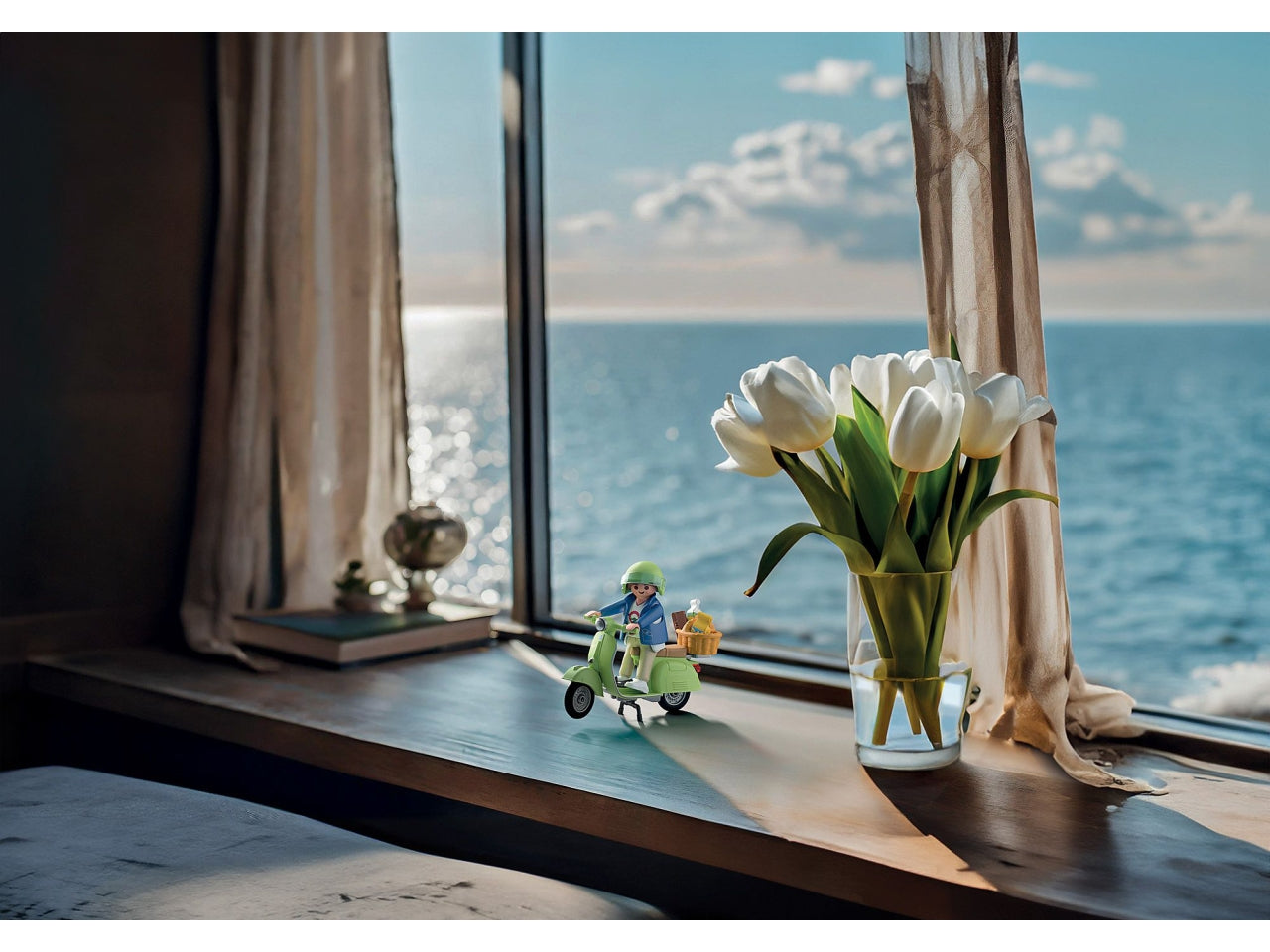 Playmobil 1969 Vespa 150 Sprint Veloce Verde Chiaro, scooter retrÃ² con personaggio, accessori e cestino, giocattolo per bambini dai 5 anni in su | Playmobil