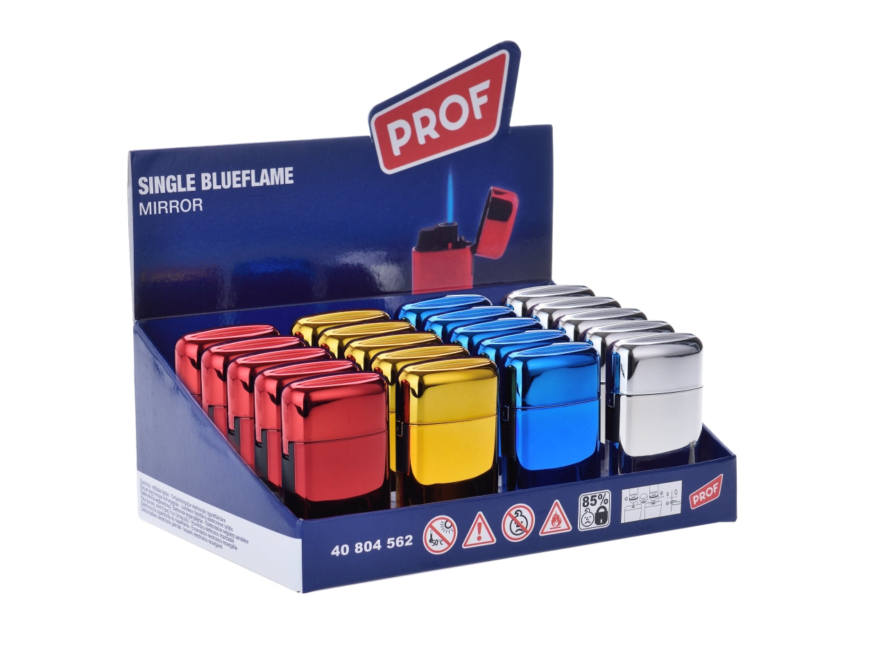 Prof accendino a specchio con fiamma blu