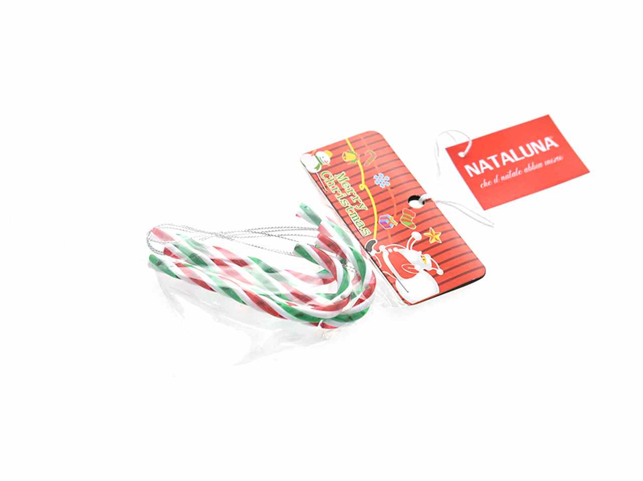 Bastoncino 4 pezzi 9cm verde bianco e rosso